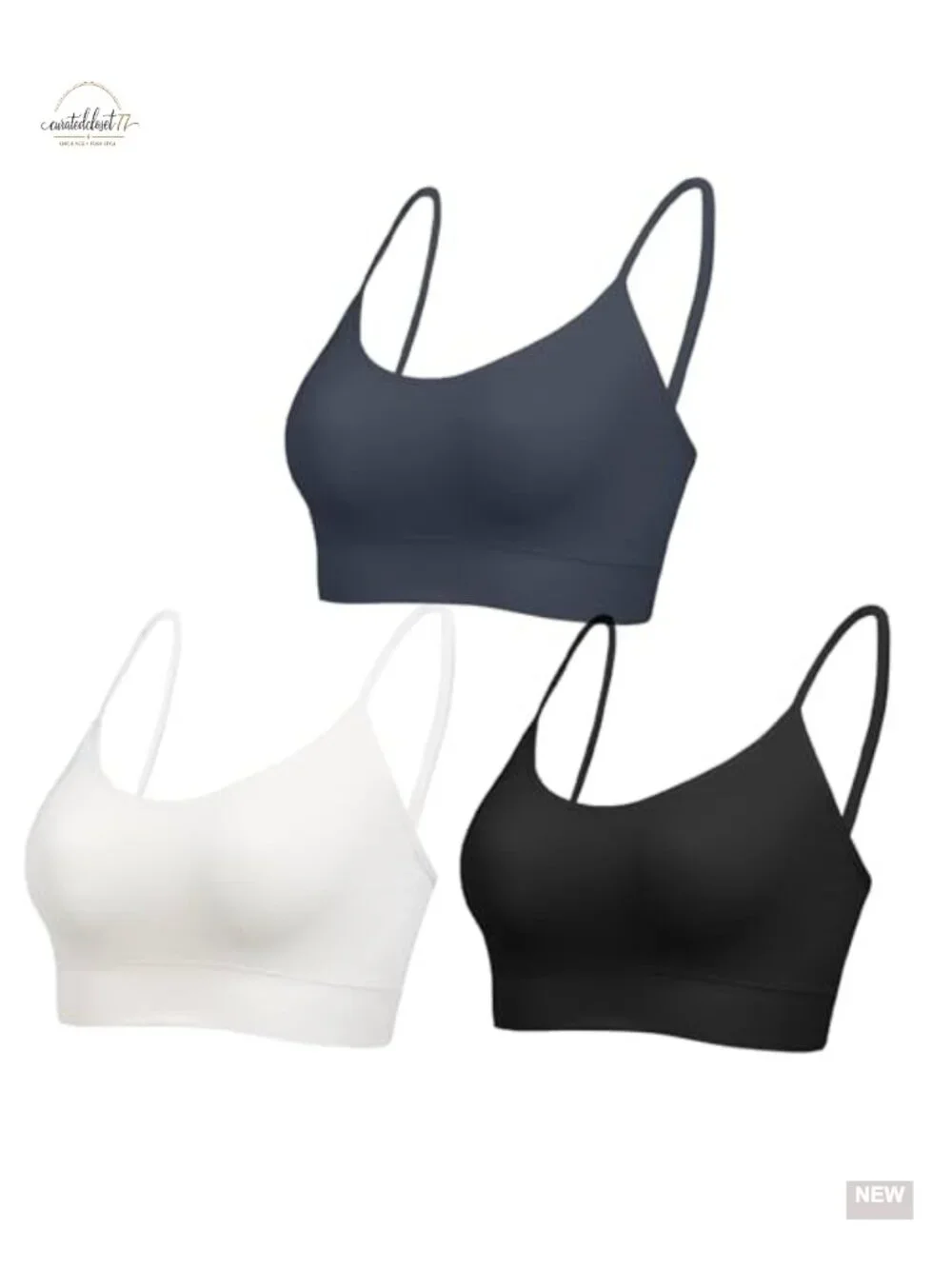 Ribbed Bralette with Support Seamless Sports Wireless No Pad Sleep Bra